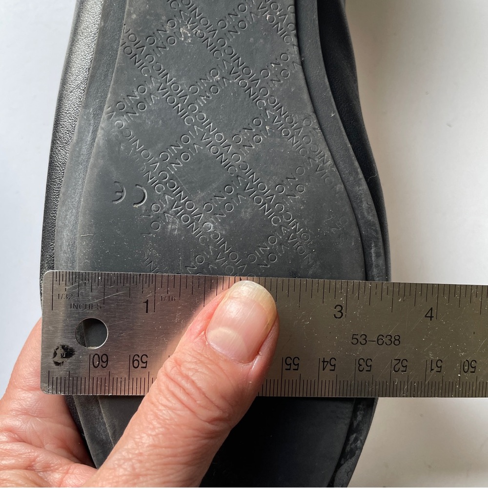 VIONIC Caroll Black Leather Orthotic Ballet Flat Comfort Shoe Professional FLAW - Picture 12 of 13